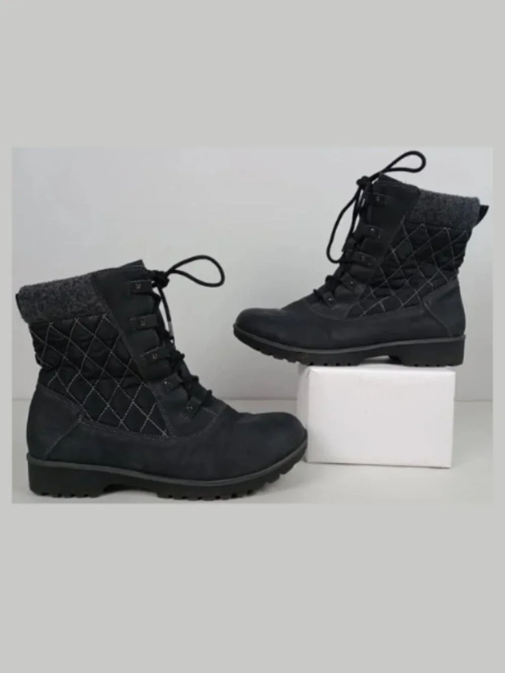 JBU by‎ Jambu Fargo Womens 8.5M Black Waterproof Lace up Foax Fur Snow Boots